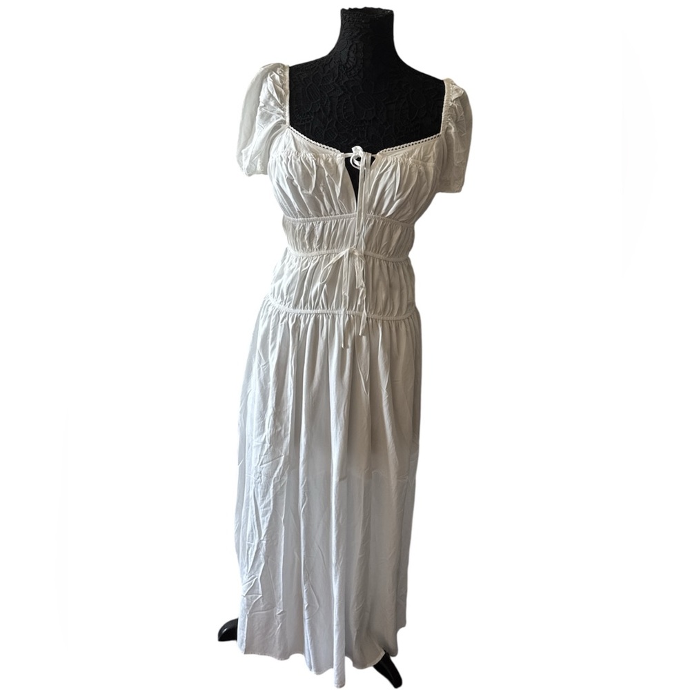 Moon River White boho Maxi Dress size small